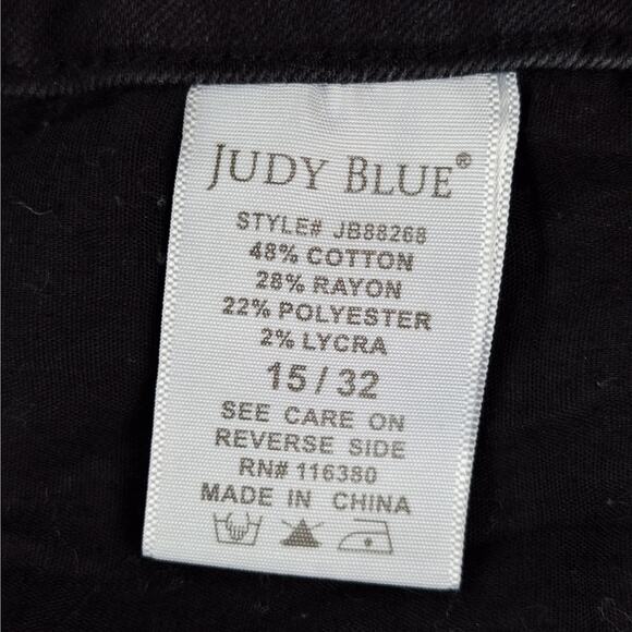 Judy Blue Jeans 15/32 Skinny Distressed Goth Grunge High Rise Casual Frayed Hem - Picture 6 of 8